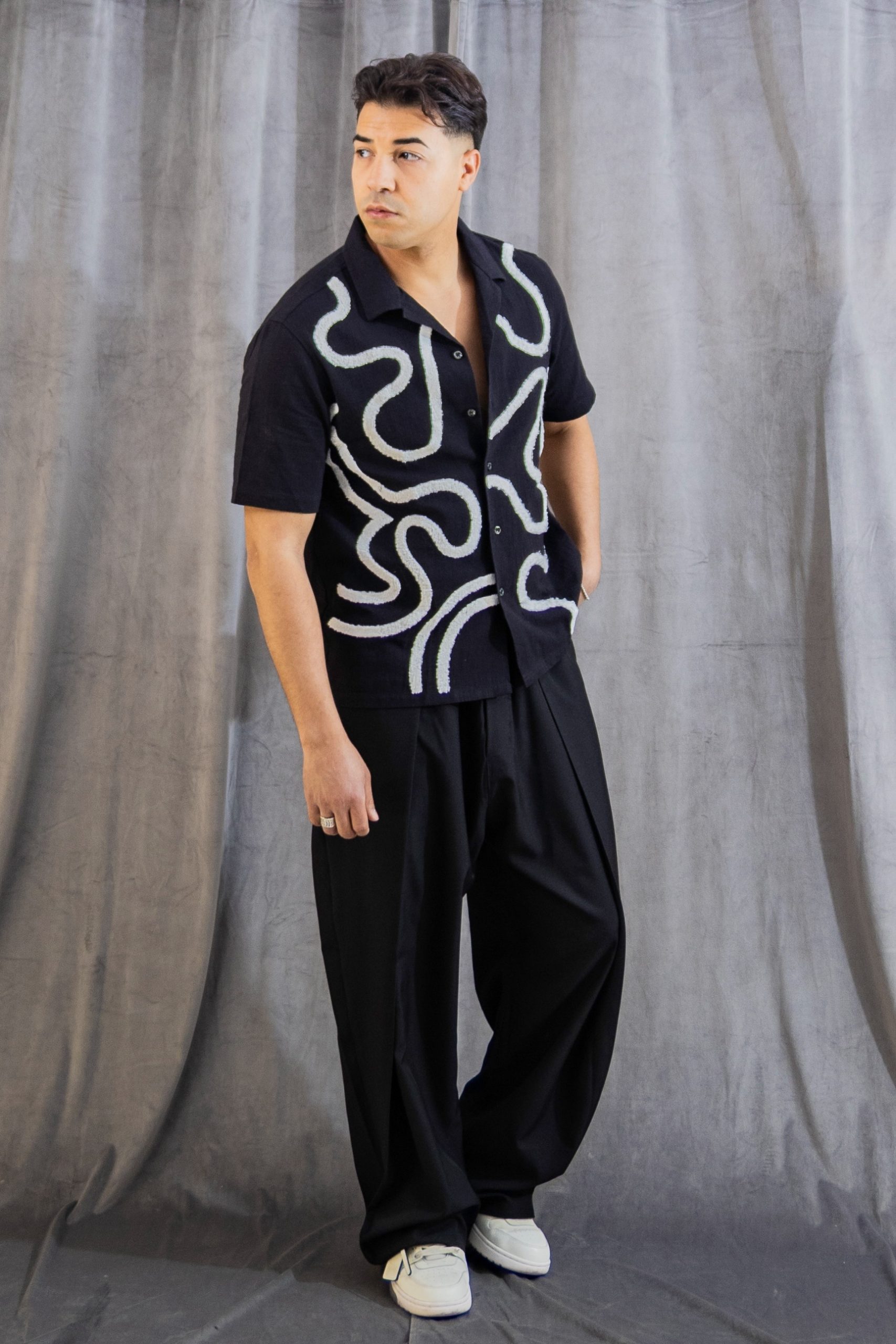 CAMICIA RIGHE BLACK