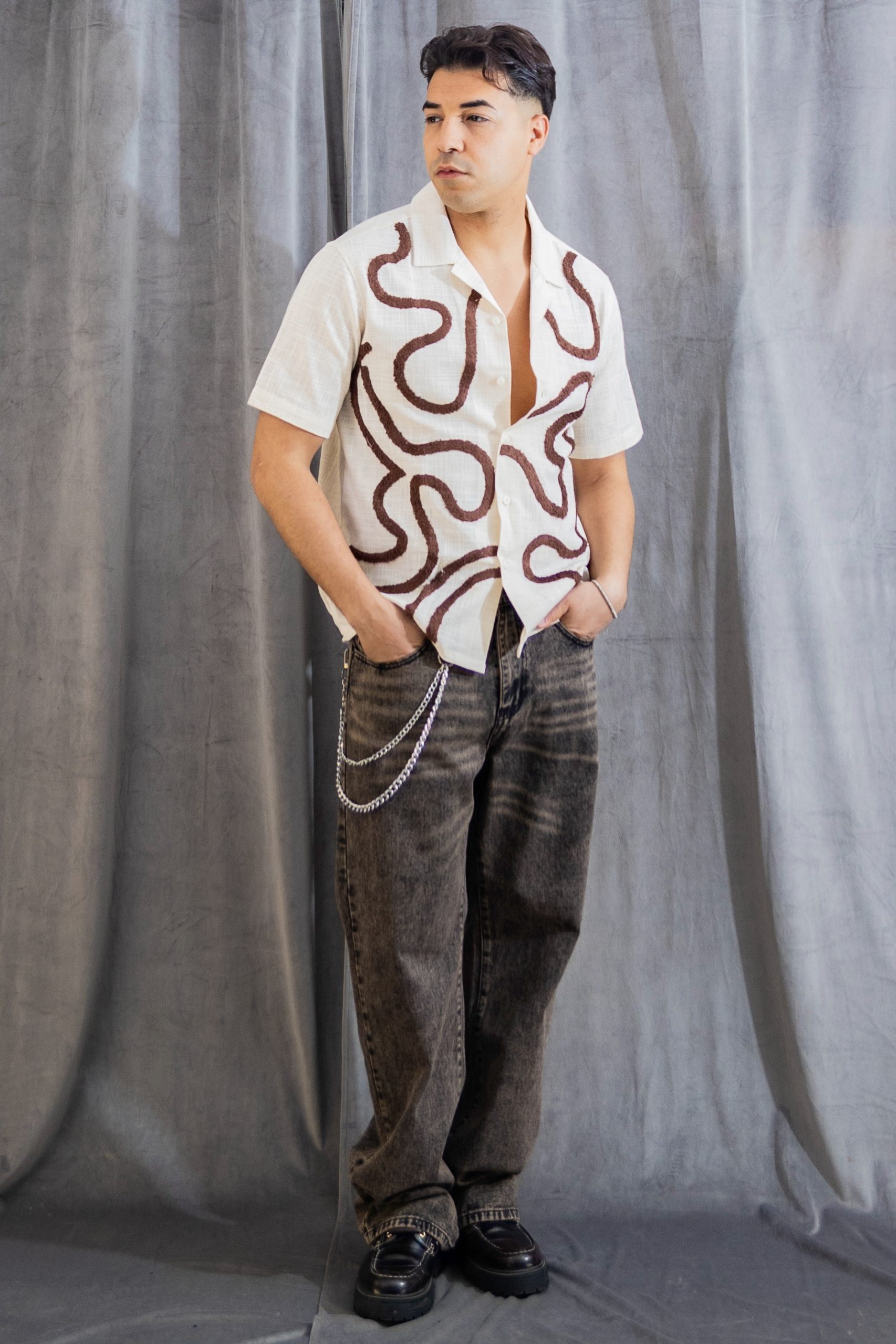 CAMICIA RIGHE BEIGE